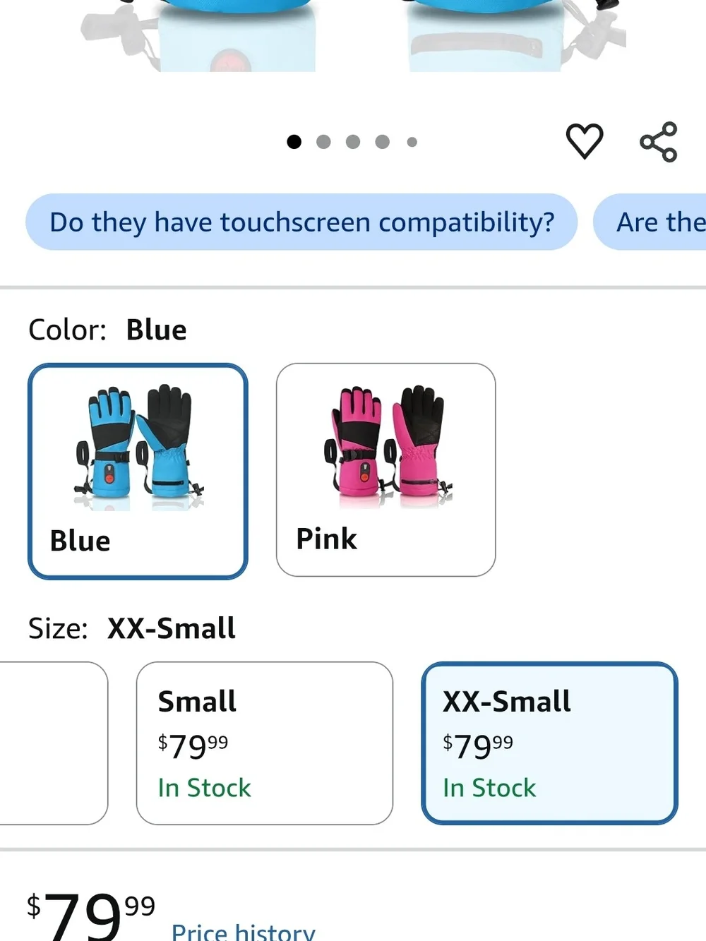 Heated Winter Gloves with Battery Pack - Pink